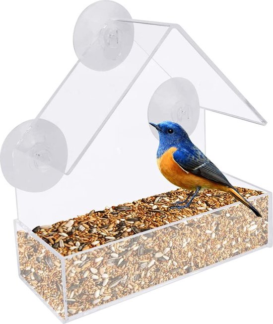 Vogelvoederhuisje raam - Vogelhuisjes - Doorzichtig met Zuignap | bol.com
