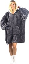 AccueilVero, Blanket Comfort - Couverture à Capuche - Grijs - Plaid polaire à capuche avec manches - Pull câlin oversize pour homme et femme
