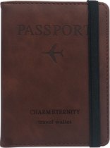 Luxe Paspoorthouder | RFID-Safe Paspoorthoes | Paspoort Hoesje | Beschermcover | Kleur: Donker Bruin