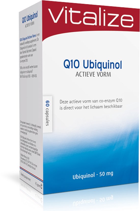 Foto: Vitalize q10 ubiquinol actieve vorm 60 capsules omgezette vorm van co enzym q10 hooggedoseerd voedingssupplement