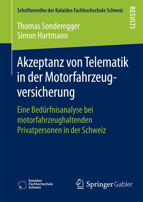 Akzeptanz von Telematik in der Motorfahrzeugversicherung - cover