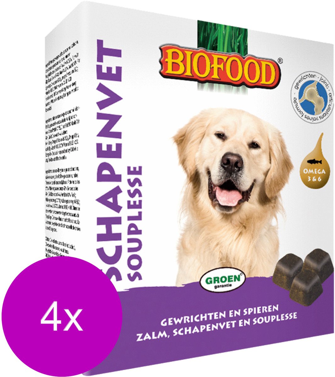 Biofood Schapenvet Maxi 40 stuks - Hondensnacks - 4 x Naturel