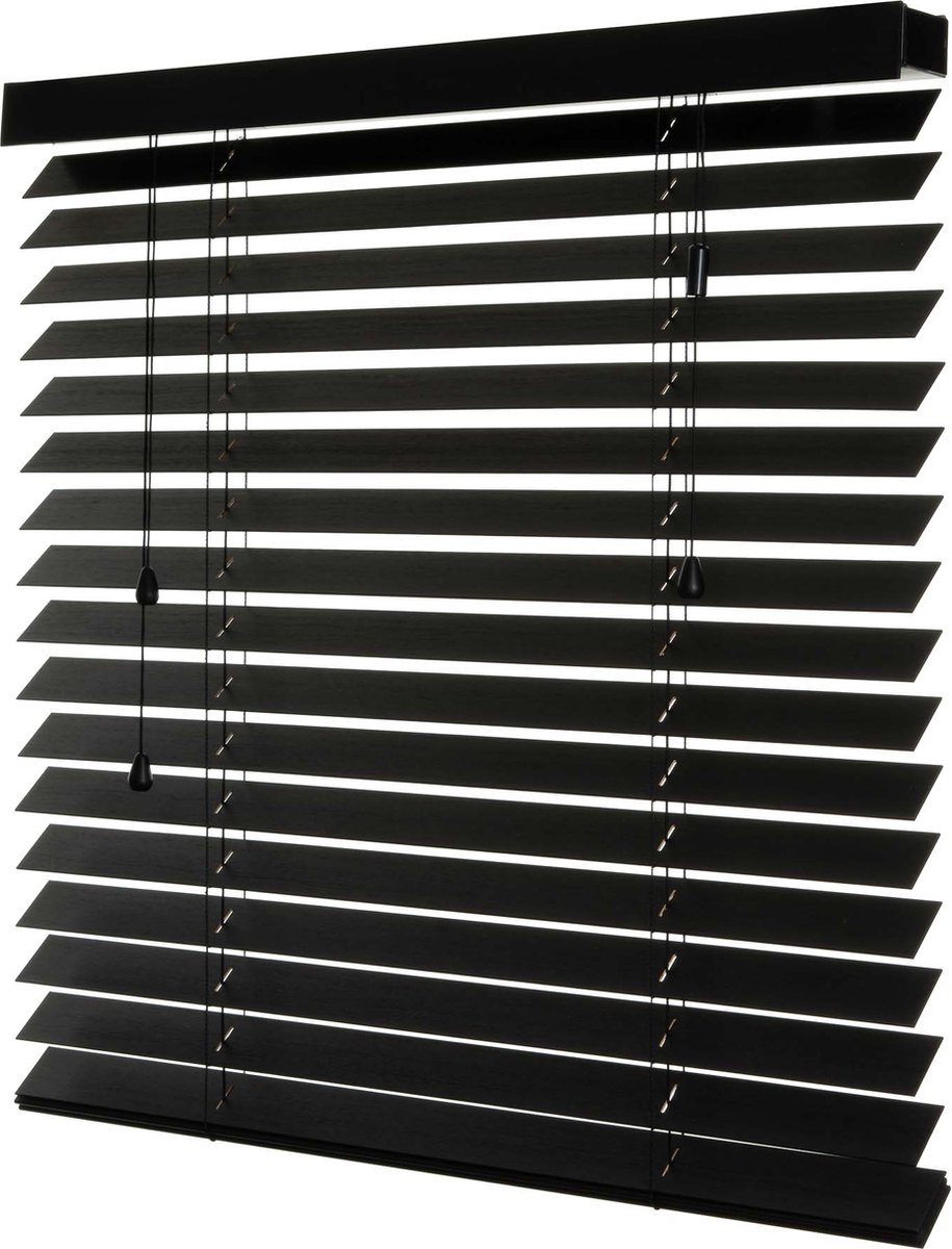 Dutchblinds Bamboe Jaloezieën - 50mm - Zwart - 300 x 175 cm - Breedtematen van 40 t/m 300 cm