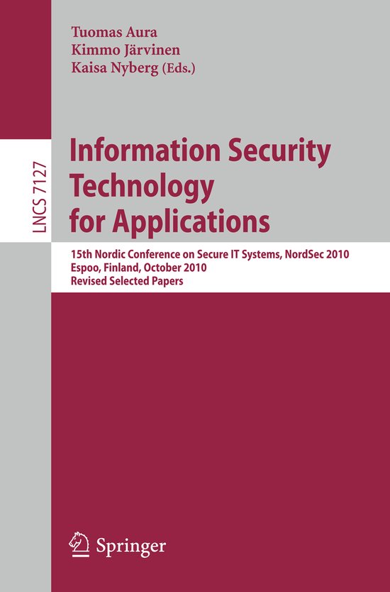Information Security Technology For Applications - cover