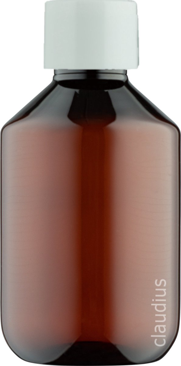 Lege Plastic Fles 250 ml PET Amber bruin - met witte dop - set van 10 stuks - navulbaar - leeg