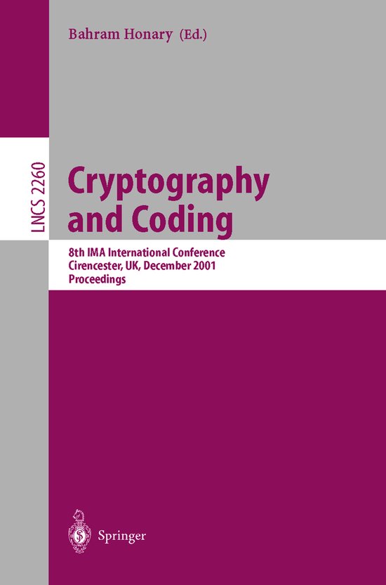 Cryptography and Coding - cover
