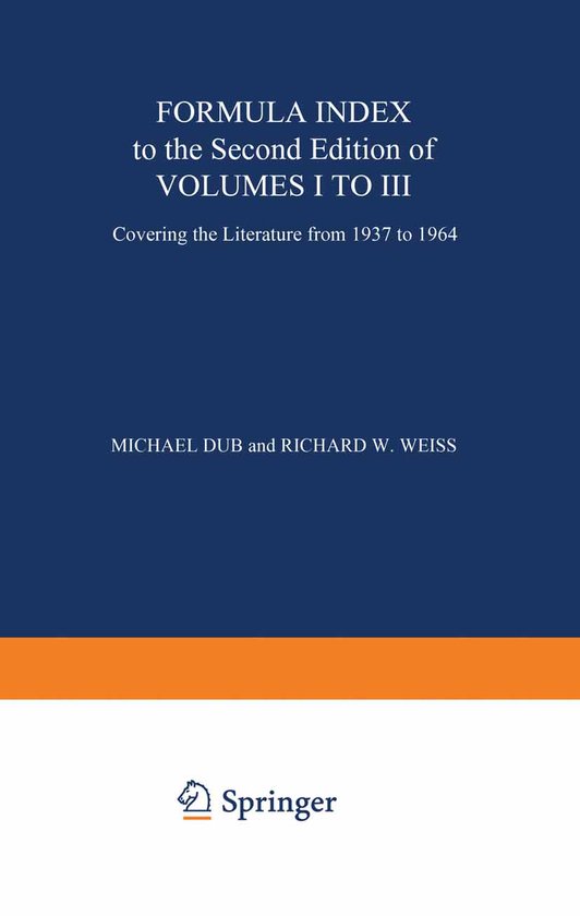 Formula Index to the Second Edition of Volume I to III - cover