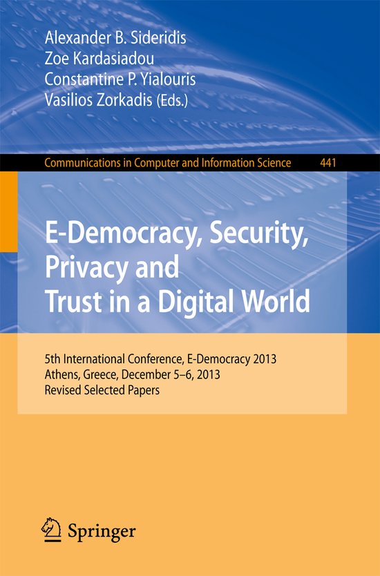 E Democracy Security Privacy and Trust in a Digital World - cover