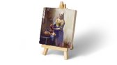 Kunsttegeltje Melkmeisje - Vermeer - Met houten ezeltje