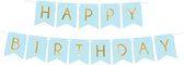 Letterslinger - Verjaardag Slinger - Happy Birthday - Blauw Goud
