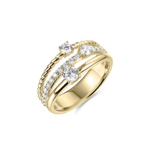Gisser Jewels - Ring - 14k Goud - Zirconia - 8 mm