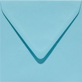 50x luxe wenskaartenveloppen vierkant 160x160 mm - 16,0x16,0 cm - 105 gr/m2 Azuurblauw
