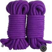 Banoch | bondage touw paars 2 x 10 meter | katoen zonder kern | zacht