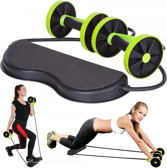 Ab Wheel - Ab Roller - Ab trainer - Buikspiertrainer - Buikspierwiel met knieondersteuning - Trainingswiel - Home Workout - Full body workout
