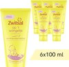 Voordeelverpakking van 6 tubes Zwitsal crème voor het wangetje, 100 ml per stuk.