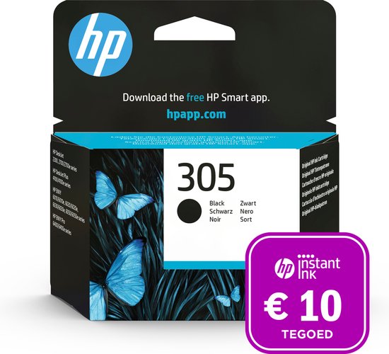 HP 305 - 2x Cartouche d'encre 305XL Zwart + Crédit d'encre instantané