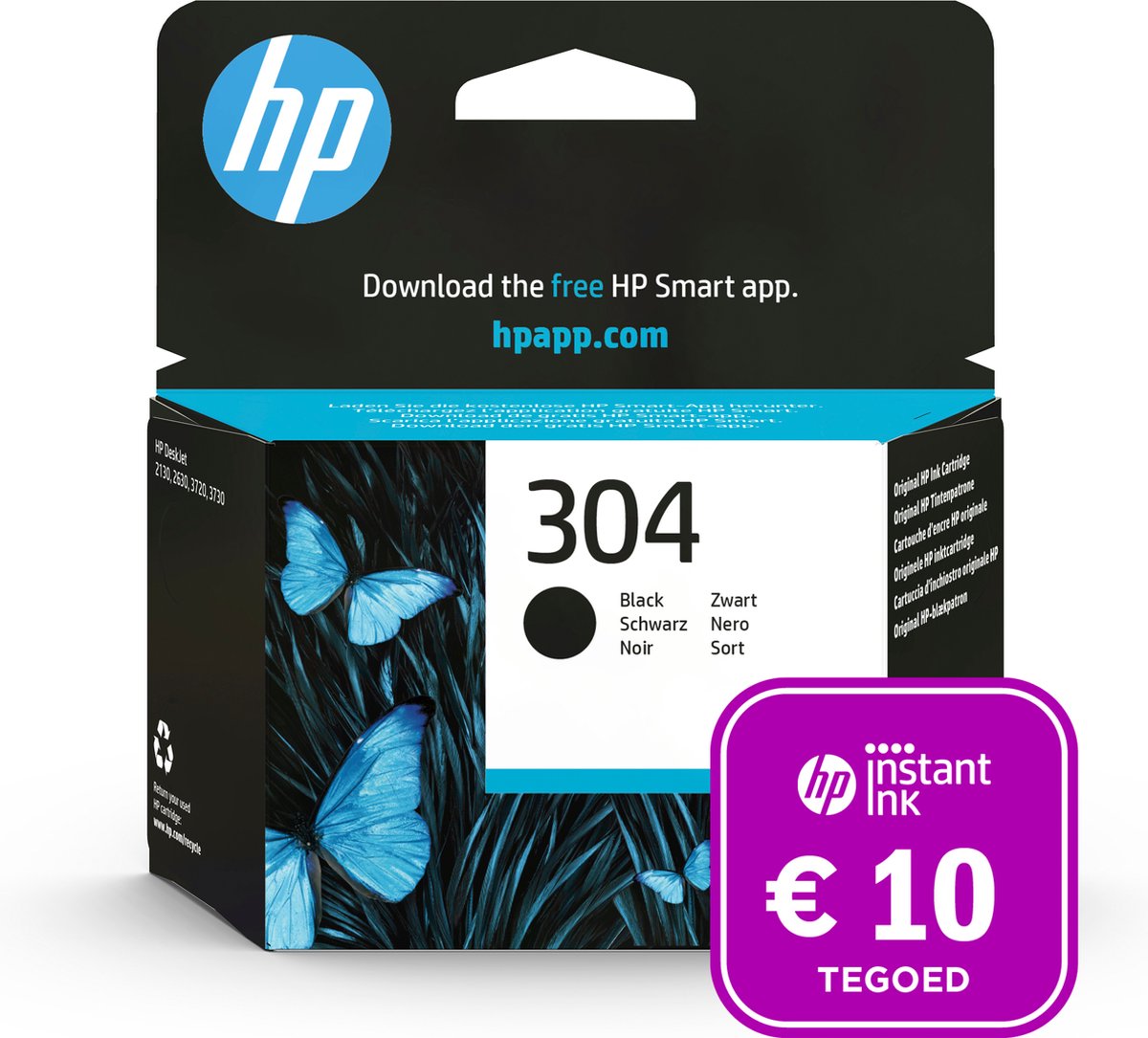 HP 304 - Inktcartridge zwart + Intant Ink tegoed - HP