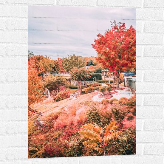 WallClassics - Muursticker - Kleurrijk Natuurgebied - 60x90 cm Foto op Muursticker