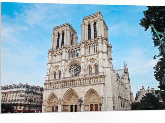 WallClassics - PVC Schuimplaat- Notre-Dame Kathedraal - Parijs - 105x70 cm Foto op PVC Schuimplaat