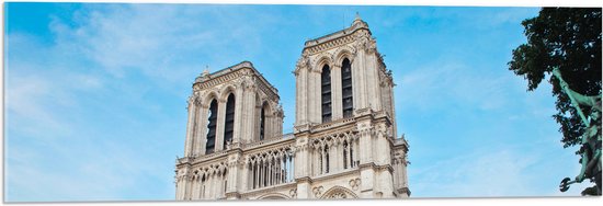 WallClassics - Acrylglas - Notre-Dame Kathedraal - Parijs - 90x30 cm Foto op Acrylglas (Wanddecoratie op Acrylaat)