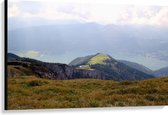 Canvas - Uitzicht over Berglandschap - 120x80 cm Foto op Canvas Schilderij (Wanddecoratie op Canvas)
