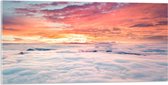 WallClassics - Acrylglas - Zonsopkomst boven de Wolken - 100x50 cm Foto op Acrylglas (Met Ophangsysteem)