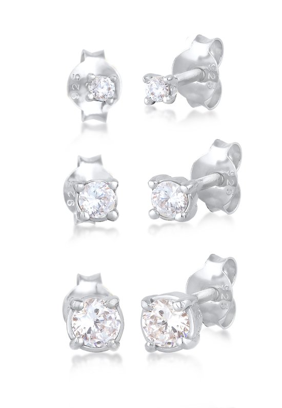 Starchenie Dames Oorbellen 925 Zilver oneindigheid oorbellenmet 3A Zirconia Geboortesteen April Geboortesteen Wit