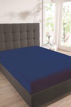 Schiesser Premium Hoeslaken – 95% Katoen/5% Elastaan – Onderlaken met elastiek – Geschikt voor boxspring en waterbed – 100x200 cm – Marine blauw