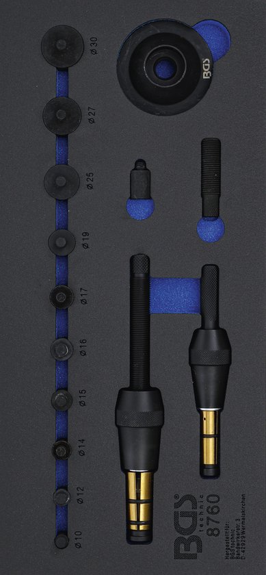 Insert de servante d'atelier 1/3 : Jeu d'outils et gabarits de perçage de  culasse - 28 pièces