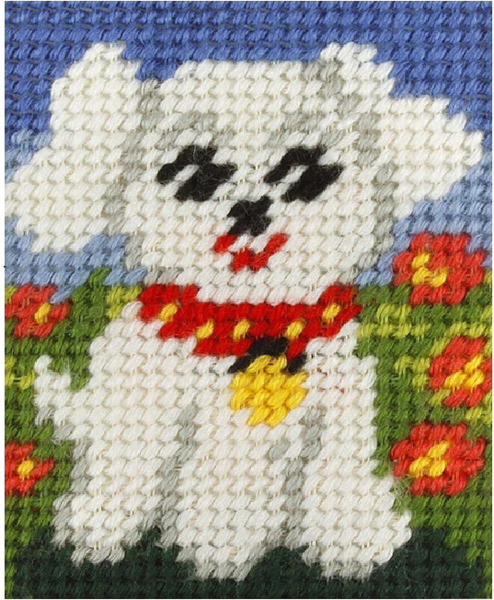 Borduurpakketje MY FIRST EMBROIDERY - ORCHIDEA - HONDJE - borduren voor kinderen