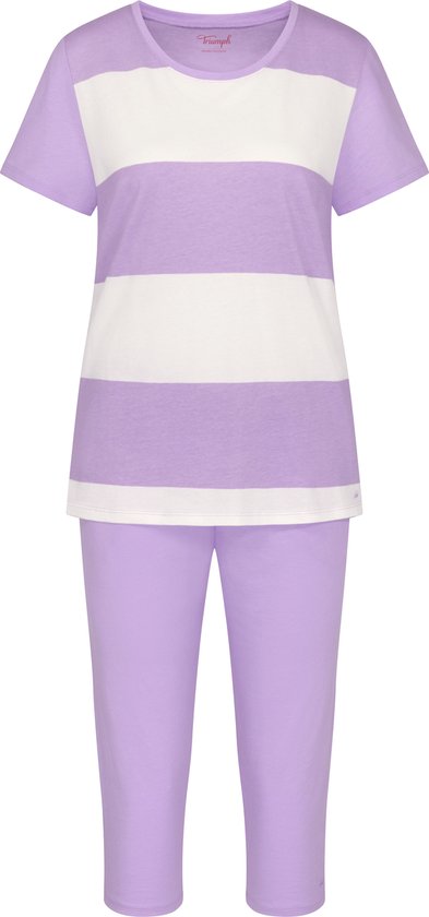 Christian Berg Woman Capribroek Met All-over Motief En Elastische Band Donkerblauw 1948255