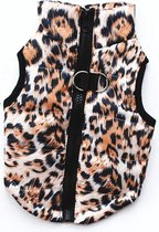 Warm Dog Coat Leopard - Manteau imperméable pour petits Chiens - Vêtements pour animaux - Léopard marron