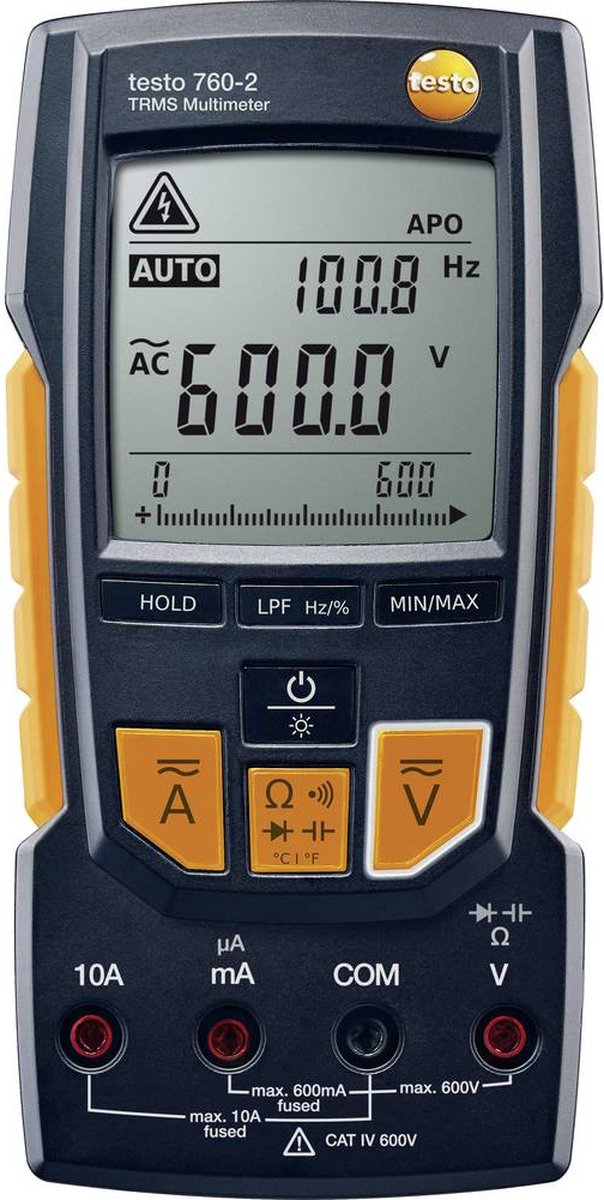 testo 0590 7602 Multimeter Digitaal CAT III 1000 V, CAT IV 600 V Weergave (counts): 6000