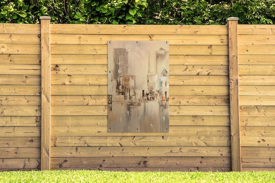 Affiche jardin - Toile jardin - Posters de jardin extérieur - Peinture - Peinture à l'huile - Abstrait - Skyline - 80x120 cm - Jardin