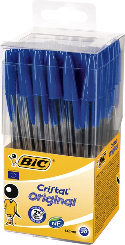 Balpen bic cristal m blauw | Omdoos a 50 stuk | 500 stuks