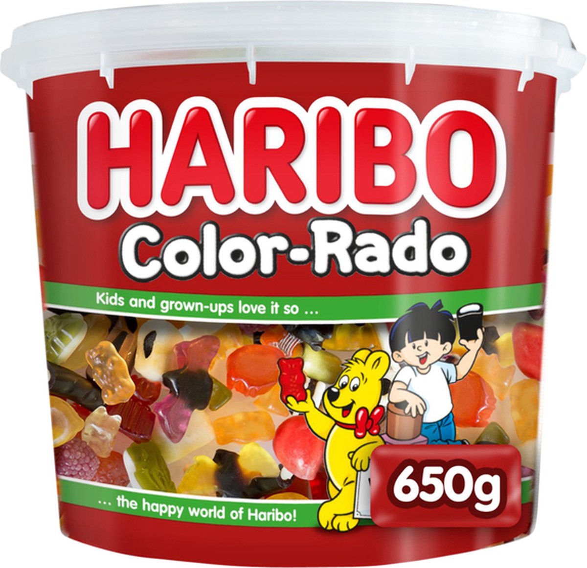 Haribo Color-Rado wine gum + engelse drop 650gram