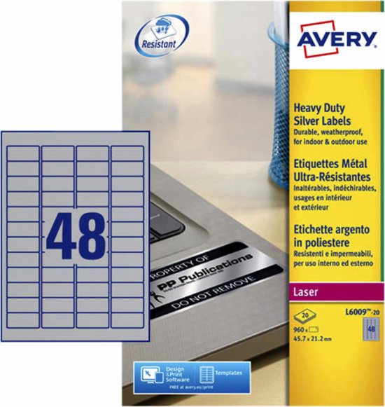 Paquet de 1200 étiquettes adresses transparents, 45,7 x 21,2 mm avery zweckform - La Poste