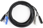 MUSIC STORE Light Patch Hybrid-Cable [DMX/PowerCON] 3m (Black) - DMX-kabel