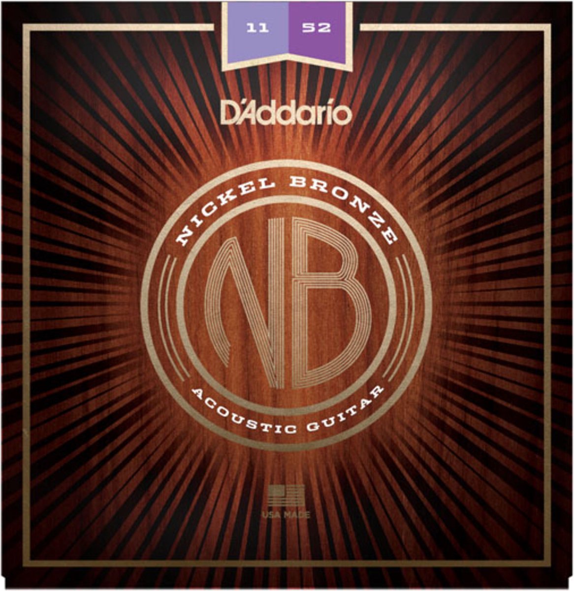 D'Addario NB1152 11-52 Nickel Bronze Acoustic Custom Light - Akoestische gitaarsnaren