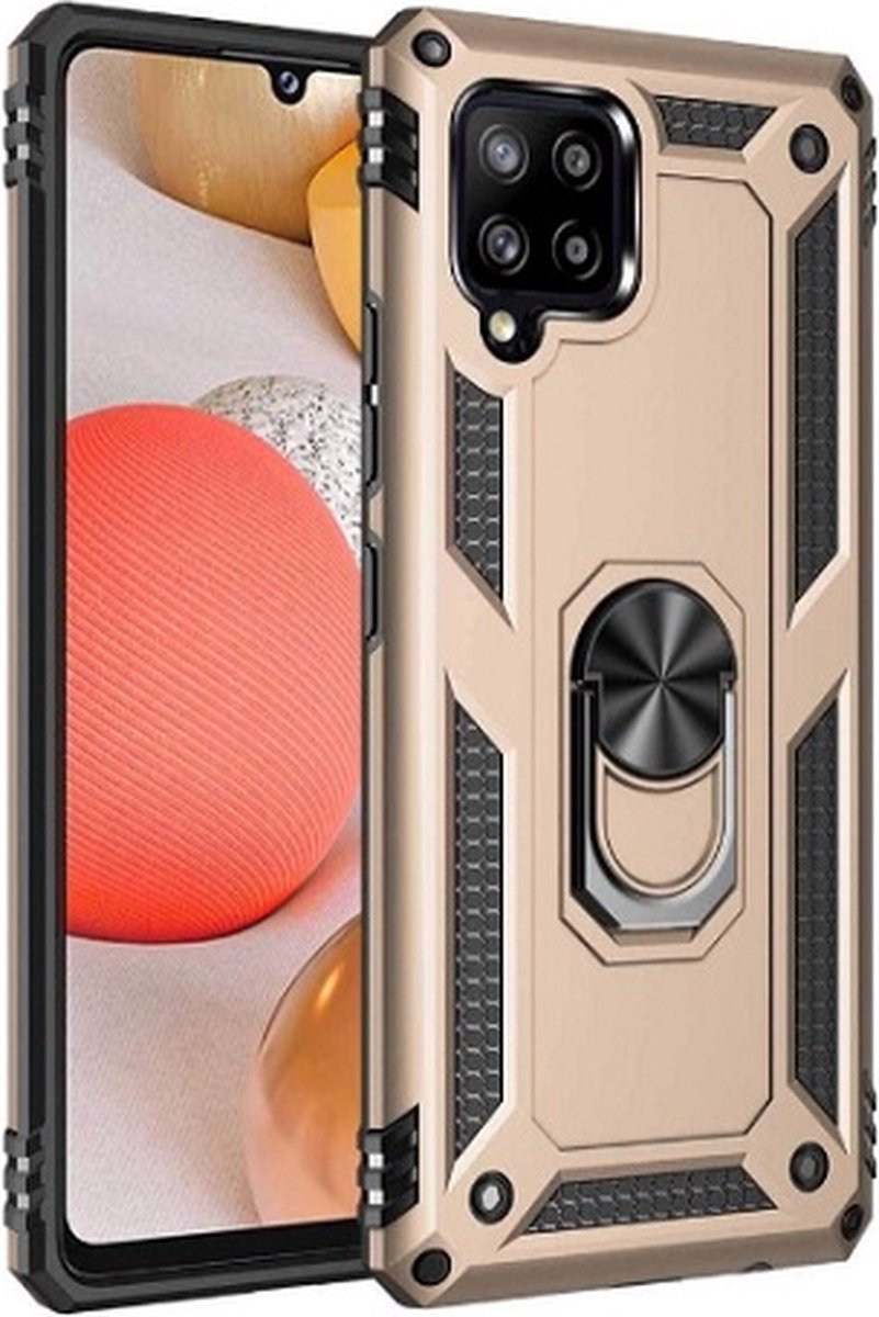 Samsung A42 Hybrid Armor Anti Shock Hoesje Goud