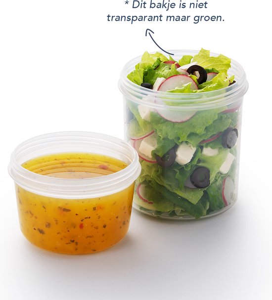 Lock&Lock Yaourt en pot - Yaourt en pot à emporter - Muesli en pot à emporter - Lunch pot - Lunch cup - Medium - 560 ml + 310 ml - Vert