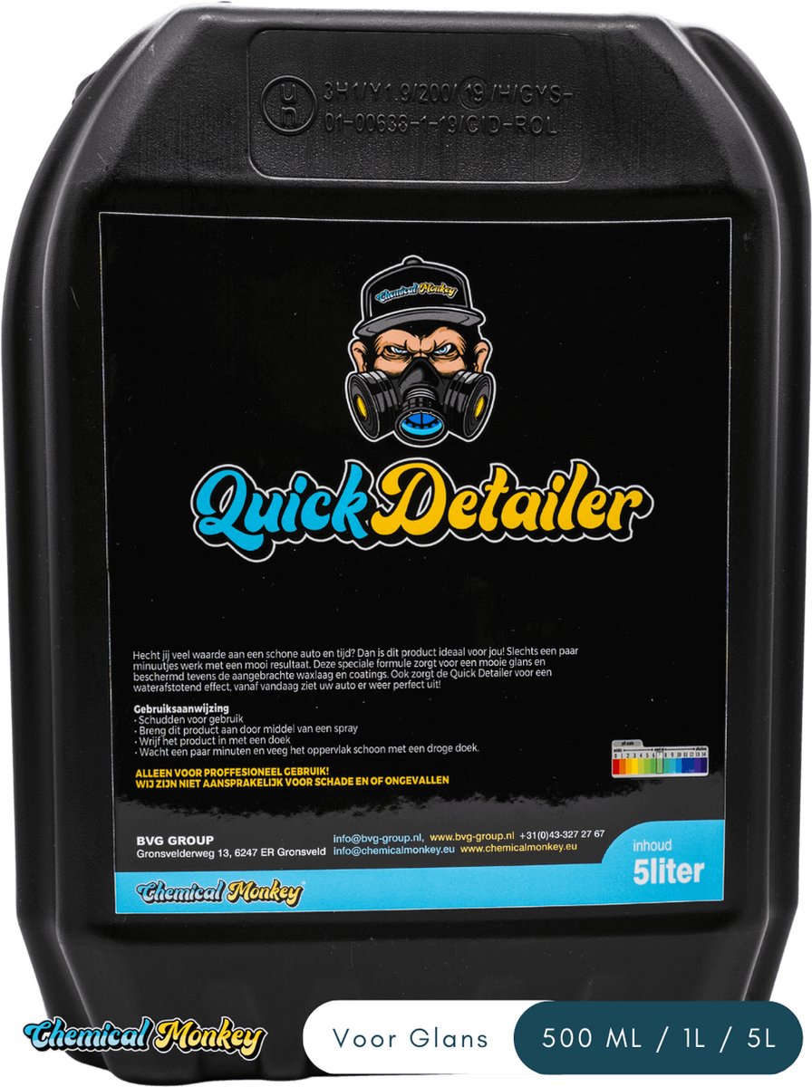 Chemical Monkey Quick detailer - 5L - Auto Snel Schoon - Speciale formule - Mooie glans | Beschermd waxlaag & coating