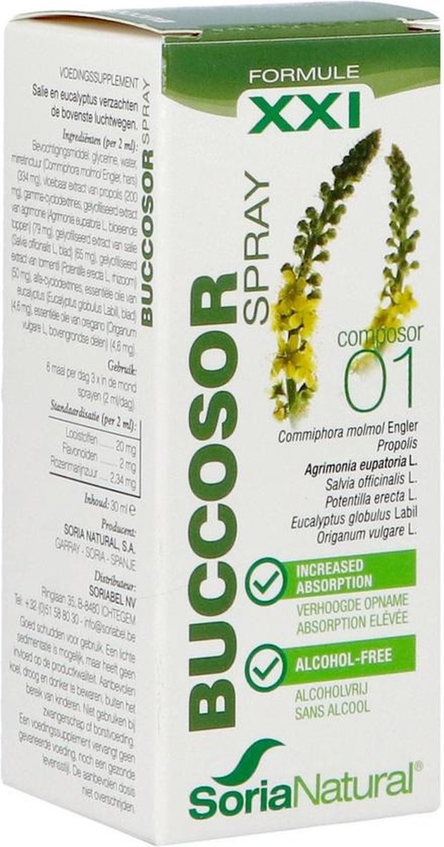 Goedkoopste Soria Natural Buccosor Keel & Mondspray 30ML