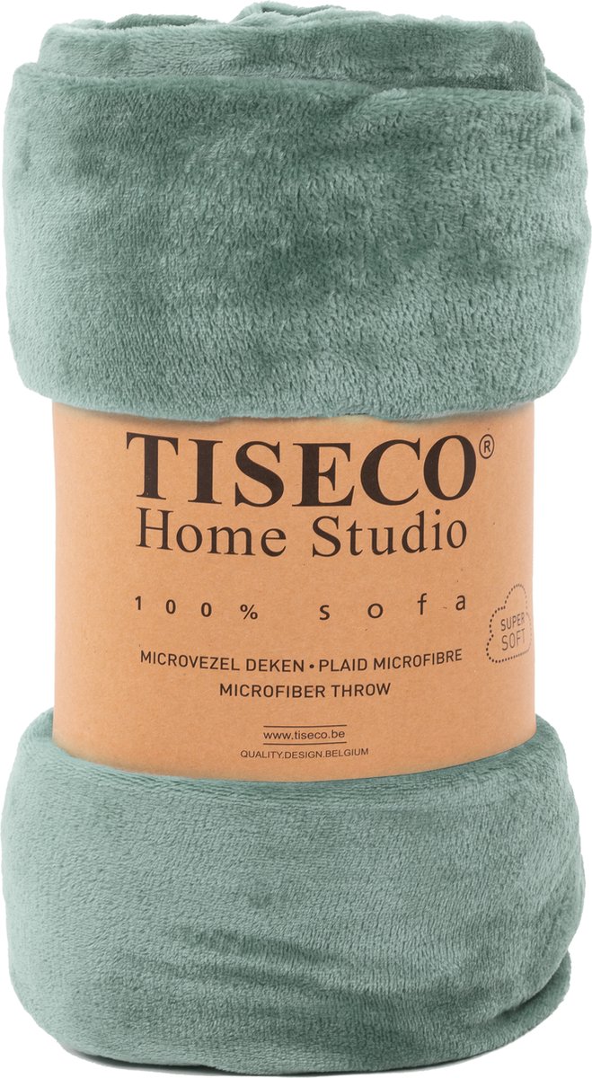 Tiseco Home Studio - Plaid COSY - microflannel - 220 g/m² - 240x220 cm - Greensage GREEN SAGE