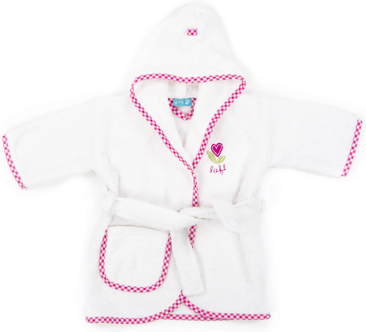 Baby badjas Lief Lifestyle! Meisjes babybadjas met capuchon - 0-12 maanden - kraamcadeau - Wit