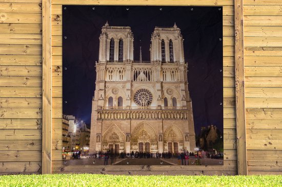 Poster de Jardin Notre Dame le soir - 200x200 cm