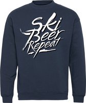 Sweater Ski Beer Repeat | Apres Ski Verkleedkleren | Ski Pully Heren | Foute Party Ski Trui | Navy | maat 3XL