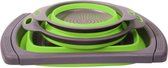 Buxibo - 3-Delige Keuken Vergiet Set Inklapbaar Groen/Grijs