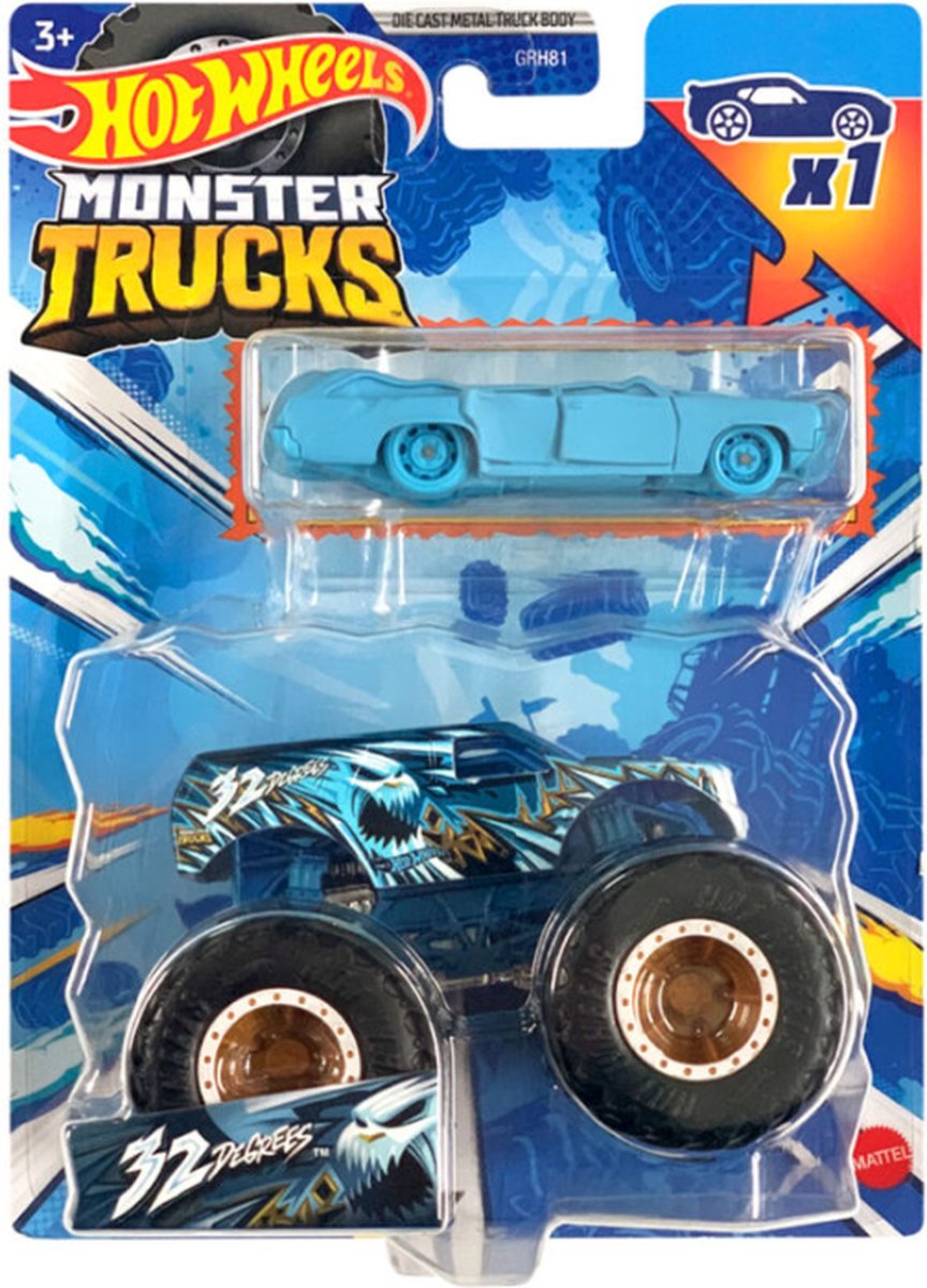 Bol.com Hot Wheels monster jam truck 32 Degrees - monstertruck 9 cm schaal 1:64 aanbieding