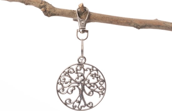 Madhura Bags Tassenhanger Tree of Life zilver - Levensboom - Sleutelhanger